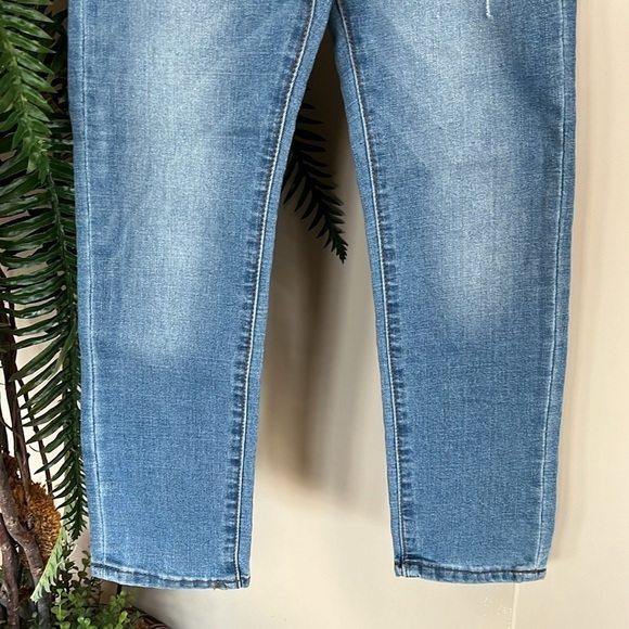 Brand New 7 For All Mankind Flex Stretch Slim Straight Leg Distressed Blue Jeans - Picture 3 of 15